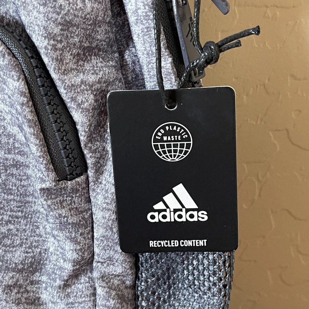 New Adidas Backpack Linear 3 Mini Jersey Grey White Backpack Bag NWT - Picture 7 of 10
